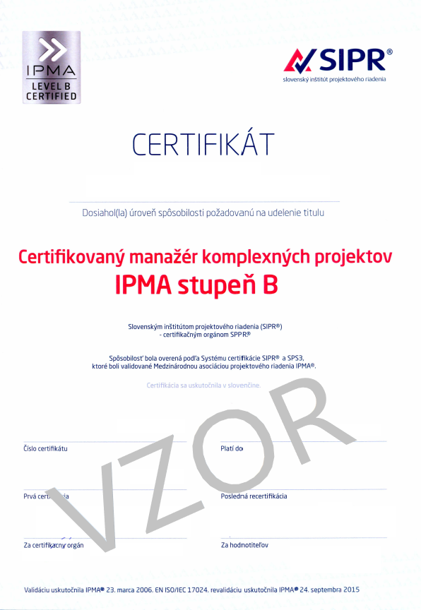 projektové riadenie kurzy IPMA certifikát
