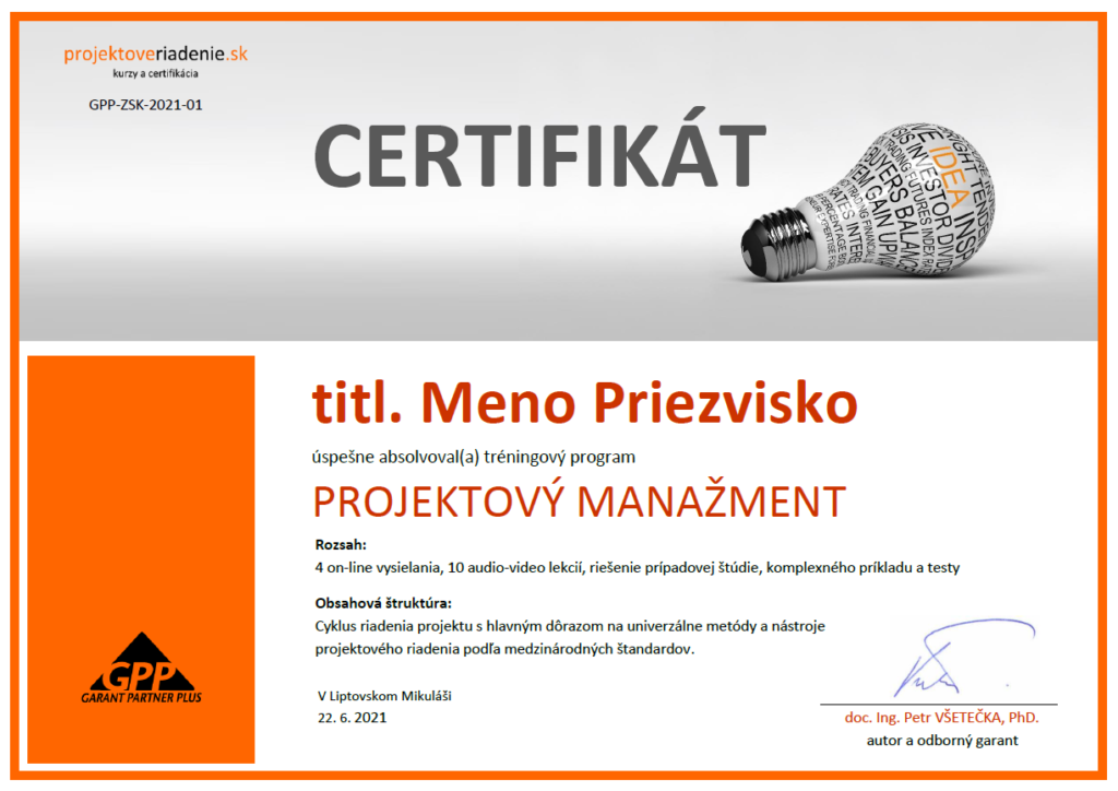 certifikát-PM kurzy projektový manažment