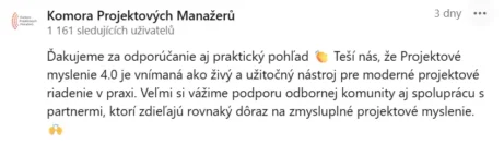 Kniha projektové myslenie, Komora projektových manažérov