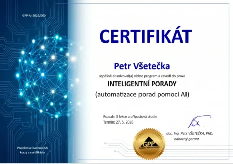 Certifikát pro absolventy kurzu Inteligentní porady